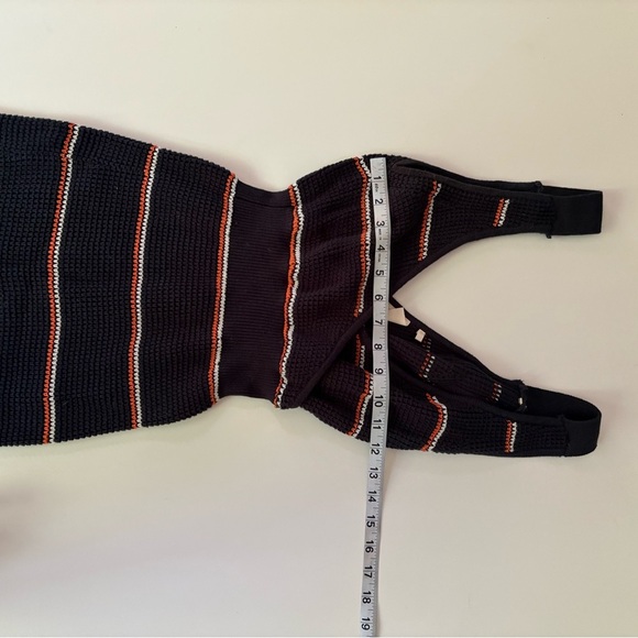 Chic Black and Orange Striped Knit Midi Dress - Picture 8 of 8